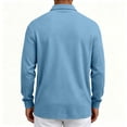 thumbnail image 7 of Delconic Men's Polo Shirt Long Sleeve Moisture Wicking Golf Shirts Sun Protection Collared Work Shirts Sky Blue S, 7 of 7