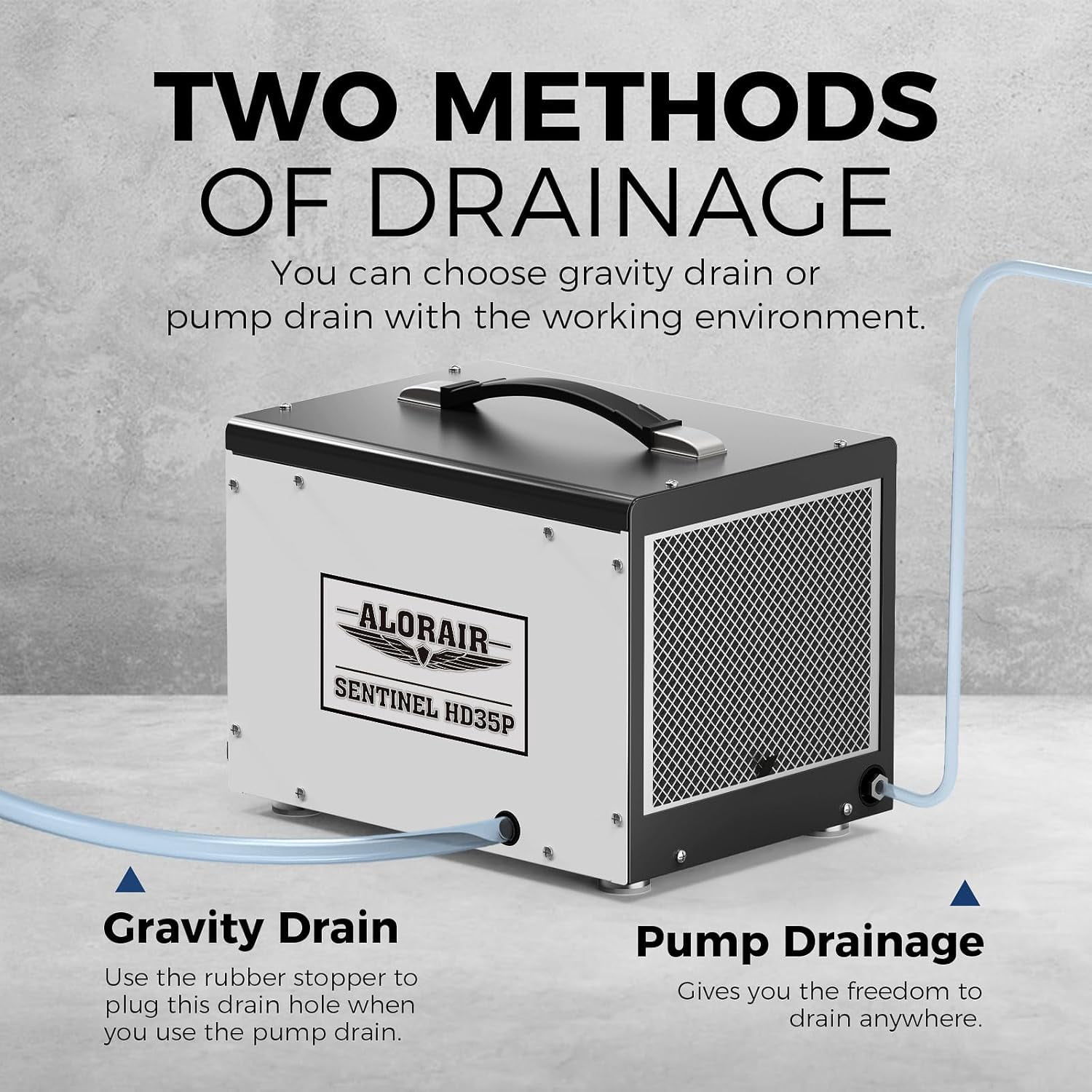 ALORAIR 70 Pints Crawl Space/Basement Dehumidifier with Pump, Automatic Defrost, Up to 1000 Sq Ft Commercial Dehumidifiers, Memory Start, cETL Listed