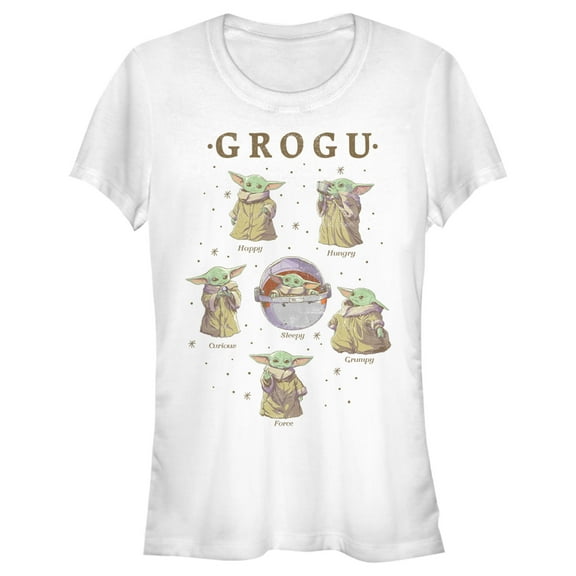 Junior's Star Wars: The Mandalorian The Child Mood Guidebook Graphic Tee White Medium