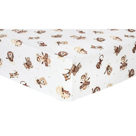 Safari Rock Band Deluxe Flannel Fitted Crib Sheet 100 Safari Rock Band Deluxe Flannel Fitted Crib Sheet 100