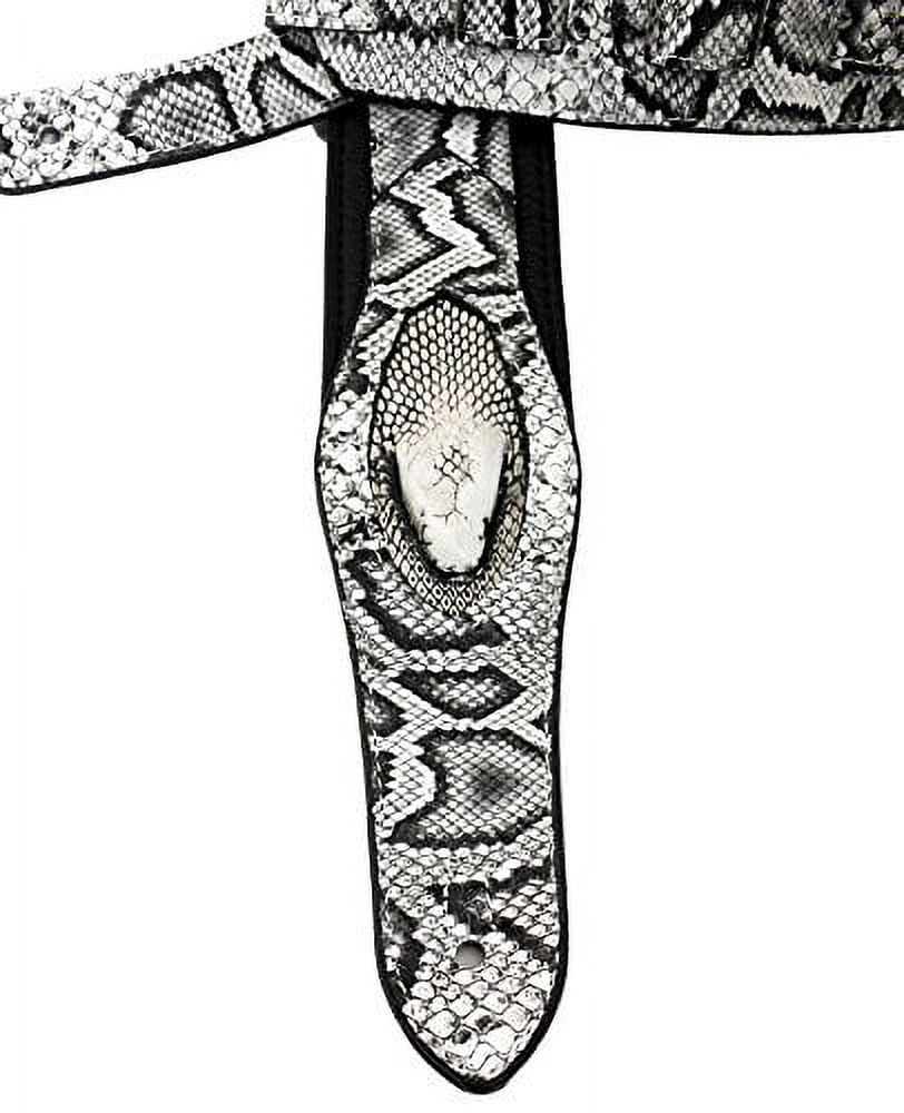 Walker & Williams SF-03 Snake Pattern Guitar Strap, Black/White
