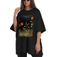 thumbnail image 4 of Plus Size Shirt for Women Black Tops for Women Short Sleeves Shirt for Women Flower Garden T Shirt Crewneck Shirt for Women XS, 4 of 5