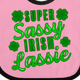 thumbnail image 4 of Inktastic Super Sassy Irish Lassy with Green 4 Leaf Clovers Boys or Girls Baby Bib, 4 of 4