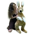 thumbnail image 3 of American Made Big Stuffed Kangaroo 42 Inches Tall With Baby in Pouch Made in the USA America, 3 of 18