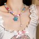 thumbnail image 2 of Collar de estrella de cuentas de colores con meteorito de caramelo, diseño de nicho femenino, accesorios de celebridades en línea, cadena de clavícula para chicas dulces, geniales y sexys, 2 of 4