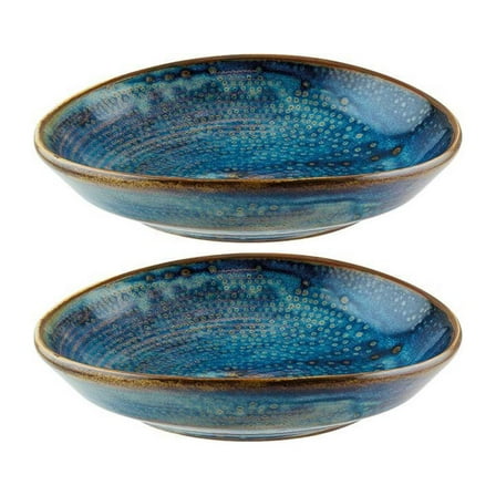 Sapphire 5.5" x 4.75" x h:1.25" Oval Blue Porcelain Platter (Set of 2)