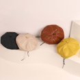 thumbnail image 3 of Enfants Béret Couleur Unie Réglable Garçons Filles Vintage Simili Cuir Bonnet pour Porter Tous les Jours, 3 of 10