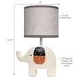 thumbnail image 4 of Lambs & Ivy Patchwork Jungle Modern Cream Elephant Lamp With Gray Shade & Bulb, 4 of 7
