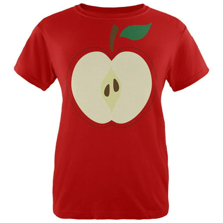 Halloween Apple Slice Costume Womens T Shirt Red LG