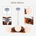 thumbnail image 4 of 5-Light Silver Chandelier Mid Century Chandeliers Modern Silver Globe Pendant Light Finished with White Frosted Glass Lampshade for Dining Room Bedroom Kitchen, 4 of 8
