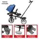 thumbnail image 4 of Carriola tipo Triciclo para Niños Asiento Giratorio 360 JOYKOO Reclinable Luz Sonido - Azul, 4 of 7