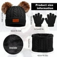 thumbnail image 2 of Bocaoying Kids Winter Warm Beanie Hat Scarf Gloves Set,3 in 1 Thermal Knitted Pom Bobble Hat Scarf Gloves Set for Girls Boys 3-8 Children Winter Warm Accessories Set for Outdoor Sports, 2 of 7