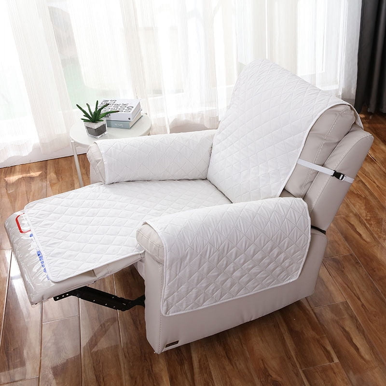 Nvzi -b Couch Cover Solid Color Sofa cushion White Reclining Chair Cover for Living Room Sofa Easy Fit Washable Furniture Sofa Protector(21.65*78.74inch)