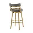 thumbnail image 3 of Maxi Swivel Counter Stool Chair- Gold Steel- Vintage Gray Faux Leather, 3 of 7