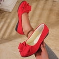 thumbnail image 6 of Miluxas Low Heels Ballet Flats for Women Bow Comfortable Pumps Cute Closed Round Toe Casual Holiday Wedding Party office Work Slip on Shoes Red 6.5(38), 6 of 8