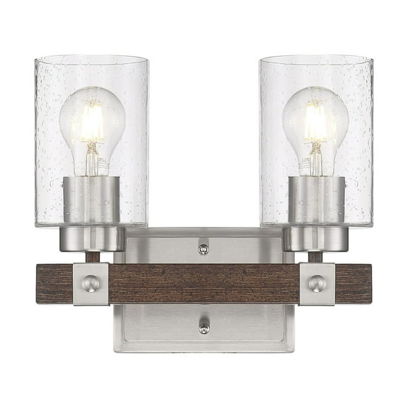 Arabel 2 - Light Brushed Nickel/Nutmeg Wood Wood Wall Sconce