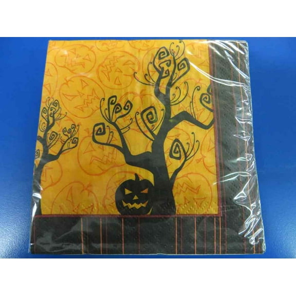 Witches Crossing Pumpkin Witch Haunted House Halloween Party Beverage Napkins
