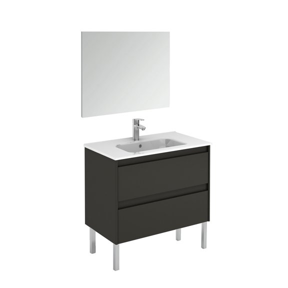 Ws Bath Collections Ambra 80F Pack 1 AN Ambra 32" Free Standing Single Basin Vanity Set -