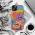 thumbnail image 6 of Psychedelic Flower Eye Phone Case, Colorful Retro Heart and Floral Design Artistic iPhone Cover for iPhone 16 15 14 13 12 11 Pro Plus Mini, 6 of 6