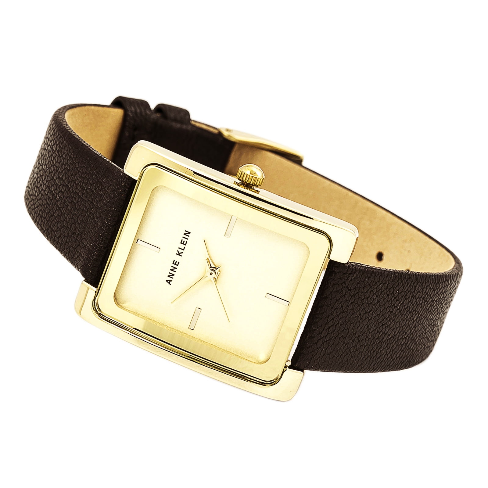 Anne Klein Women's AK-2706CHBK Gold Leather Japanese Quartz Fashion Watch