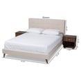 thumbnail image 5 of Baxton Studio Maren Mid-Century Modern Beige Fabric Upholstered Full Size Platform Bed with Two Nightstands, 5 of 11