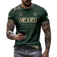 thumbnail image 4 of BAKREP Men's Mexico Soccer Fan Jersey T-Shirt, Aztec Eagle Graphic Print Short Sleeve Tee for Fans Sports, 4 of 5