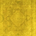thumbnail image 1 of Ahgly Company Machine Washable Indoor Square Persian Yellow Traditional Area Rugs, 4' Square, 1 of 4