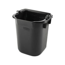 Executive Heavy Duty Pail Black Plastic 5 Quarts 9.3 w x 7.5 d x 8.5 h