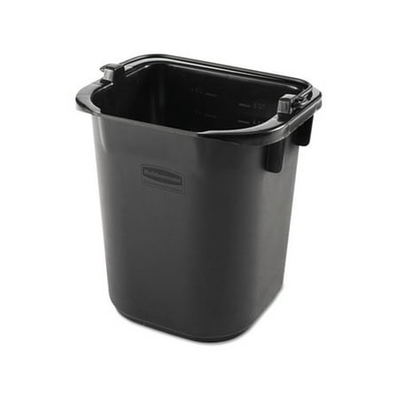 Executive Heavy Duty Pail Black Plastic 5 Quarts 9.3 w x 7.5 d x 8.5 h