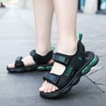 thumbnail image 3 of Huowey Boys Sandals Double Adjustable Strap Lightweight Sandals Open Toe Casual Wear Sport Sandals, Green, 3 of 9