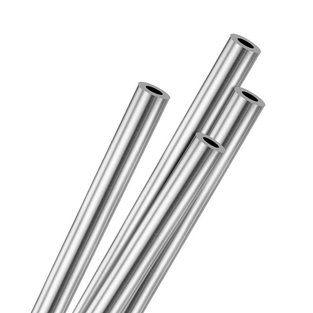 Uxcell 4Pcs Tubo de acero inoxidable 304, 4mm OD 0.8mm grosor de pared 300mm L tubería recta para construcción/mecanizado/manualidades, tubo recto de metal