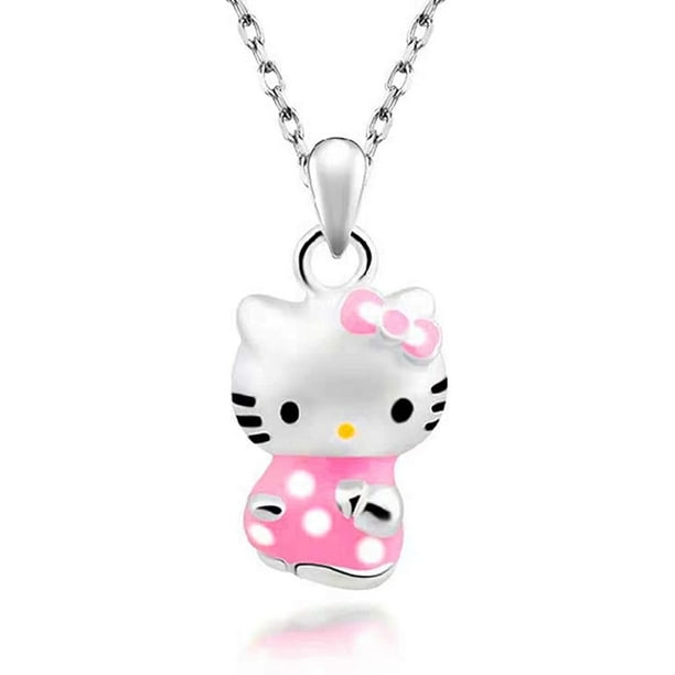 Collier Hello Kitty, collier chat IFENG Kitty - collier pendentif chat rose  plaqué argent collier pendentif chat mignon pour femme, cadeau  d'anniversaire pour les fans de Hello Kitty, 17,71  - - 