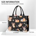 thumbnail image 3 of Large Capacity Tote Bag,Cartoon Corgi Dog and Footprints Handbag Fashion Luxury Tote Bag,15.7"x13"x 5.1" Inches,Laptop Compatible, 3 of 6