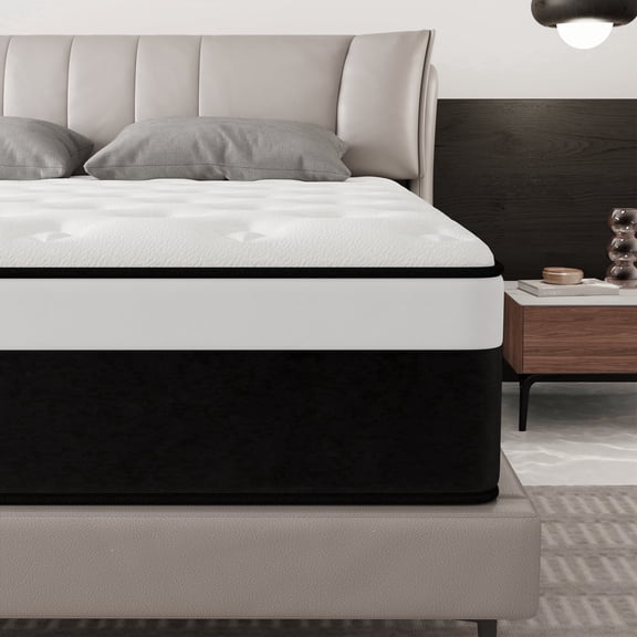 Zhovac Twin Mattress 14-inch Hybrid Mattress Medium-Firm Bed Mattress in a Box Individually Pocketed Springs Memory Foam Layers Motion Isolation & Comfort Sleep