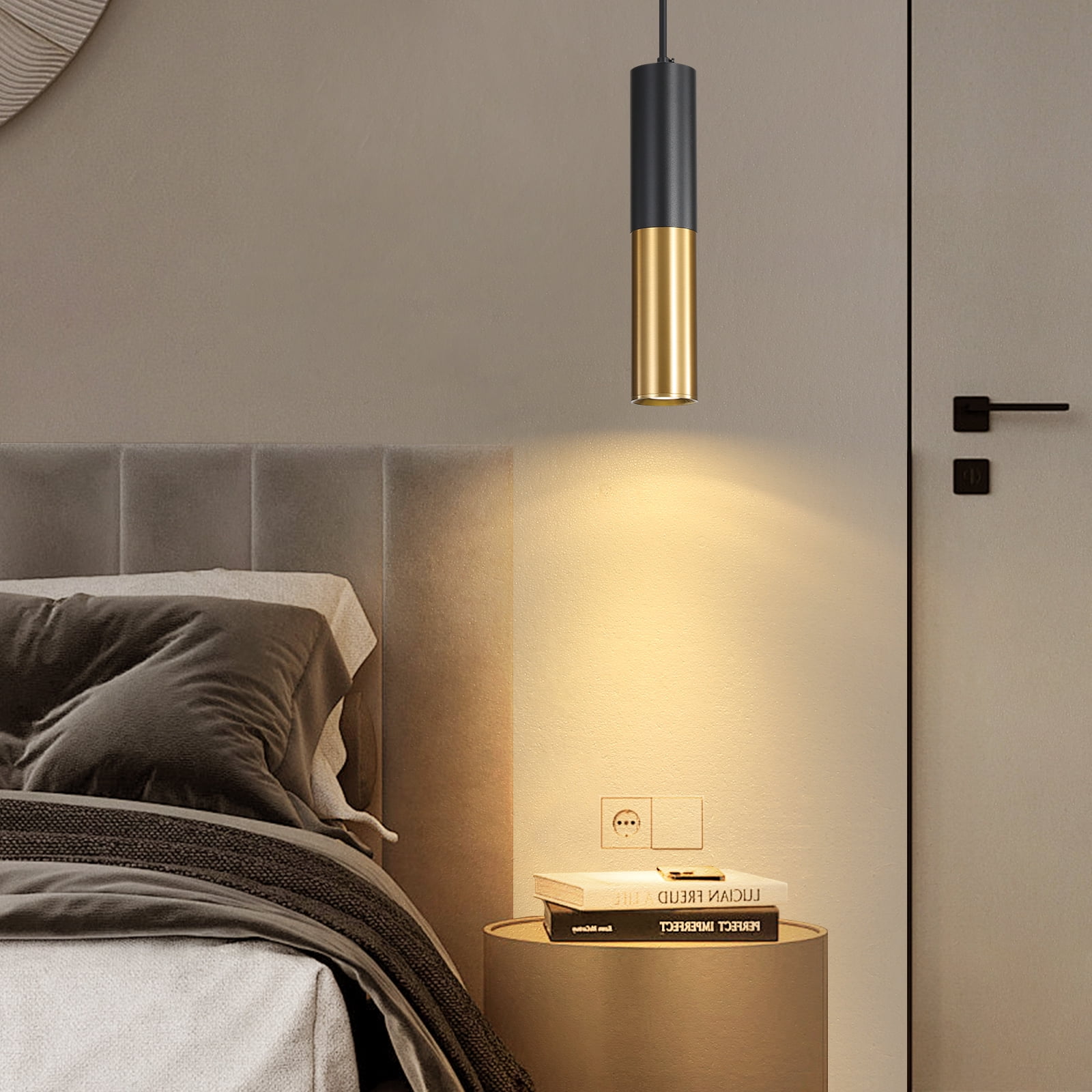 Modern Linear Pendant Light for Kitchen Island LED Hanging Light Fixture with Bubble Acrylic 3 Color 3000K/4500K/6500K, Mini Ceiling Chandelier Lighting