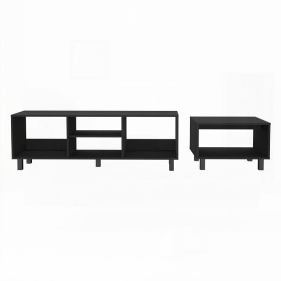 Modern 2pc Living Room Set in Millville with Black Accent and Storage