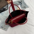 thumbnail image 4 of LHSHIDU Suede Bags for Women Fall Purse Shoulder Handbag Satchel Bag Brown Top-handle Bag, 4 of 6