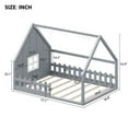 thumbnail image 3 of Bellemave House Bed Full Size Floor Bed with Fence Railings and Window, Wooden Montessori Floor Bed,Full Size Bed Frame,Gray, 3 of 10
