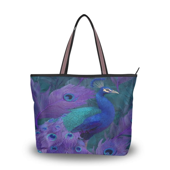 Women's Tote Handbag Cloth Handbag Large Tote Bag Shopping Bag Peacock Pattern