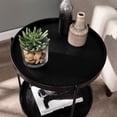 thumbnail image 3 of Southern Enterprises 24" Black Farmhouse Style 2-Tier Round End Table, 3 of 4