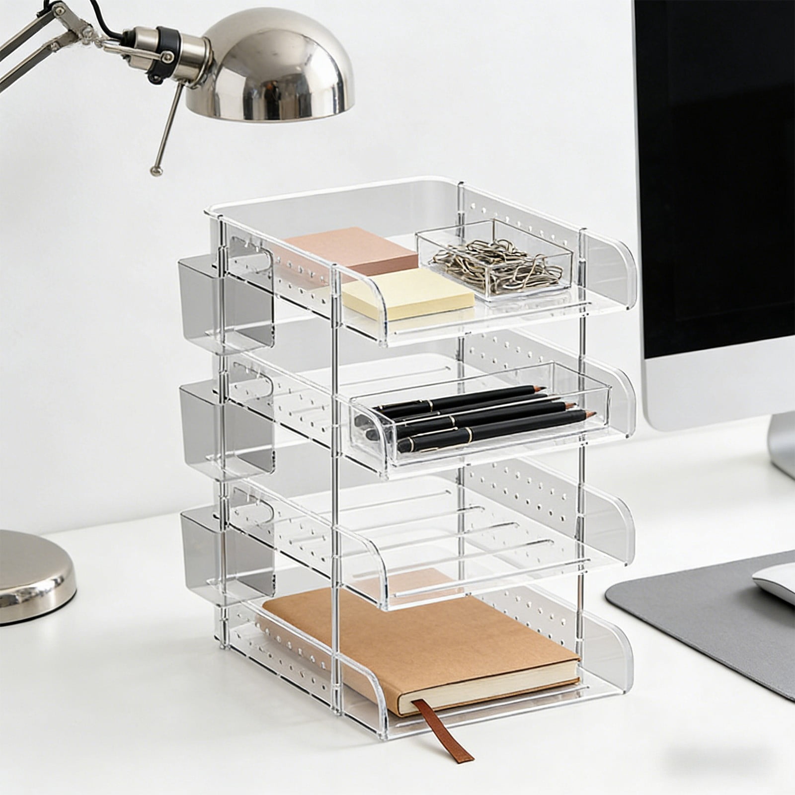 Desk Organizers and Storage, Desktop Organizer, File Storage, Desk Organizer 13.19 x 10.16 x 16.54 inches, File Tray Accessories Rack for Desktop Office Desk Drawers