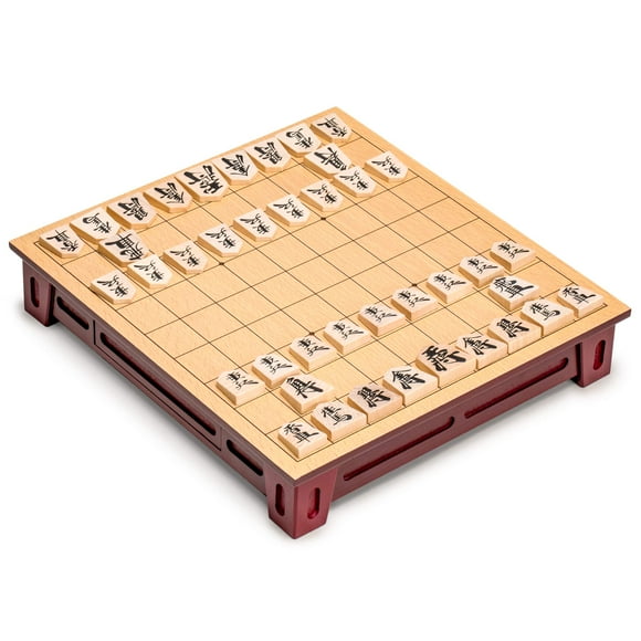Mesa de ajedrez Shogi de madera de montaña amarilla con cajones y juego