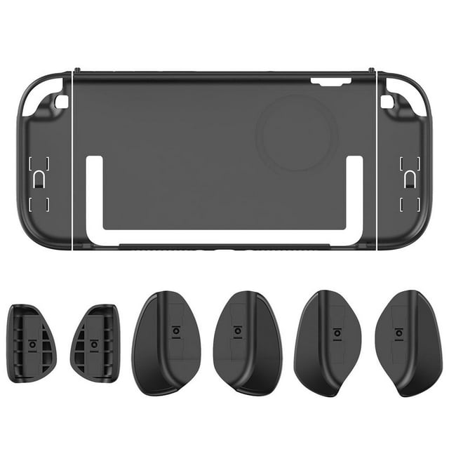 Durable Clear Protective Case for Nintendo Switch 2025, Shock Absorbing PC Shell with Anti-Scratch & Drop Protection, Slim Full Coverage Cover for Switch 2 Accessories, Includes 6 Grips
