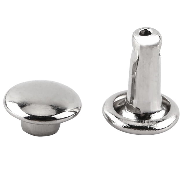 Herwey 100pcs Double Cap Rivet Tubular Metal Leather Craft Repairs Studs Decoration, Rapid Rivet, Metal Rivet