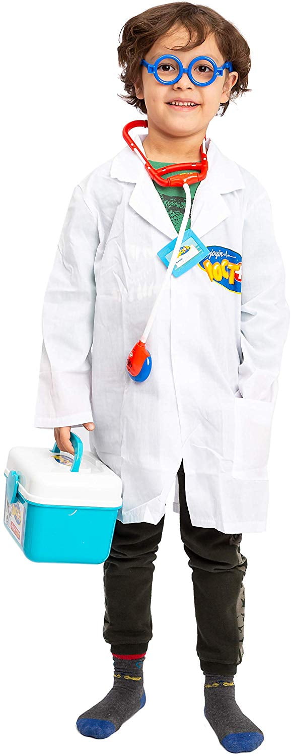 child's doctor kit and coat