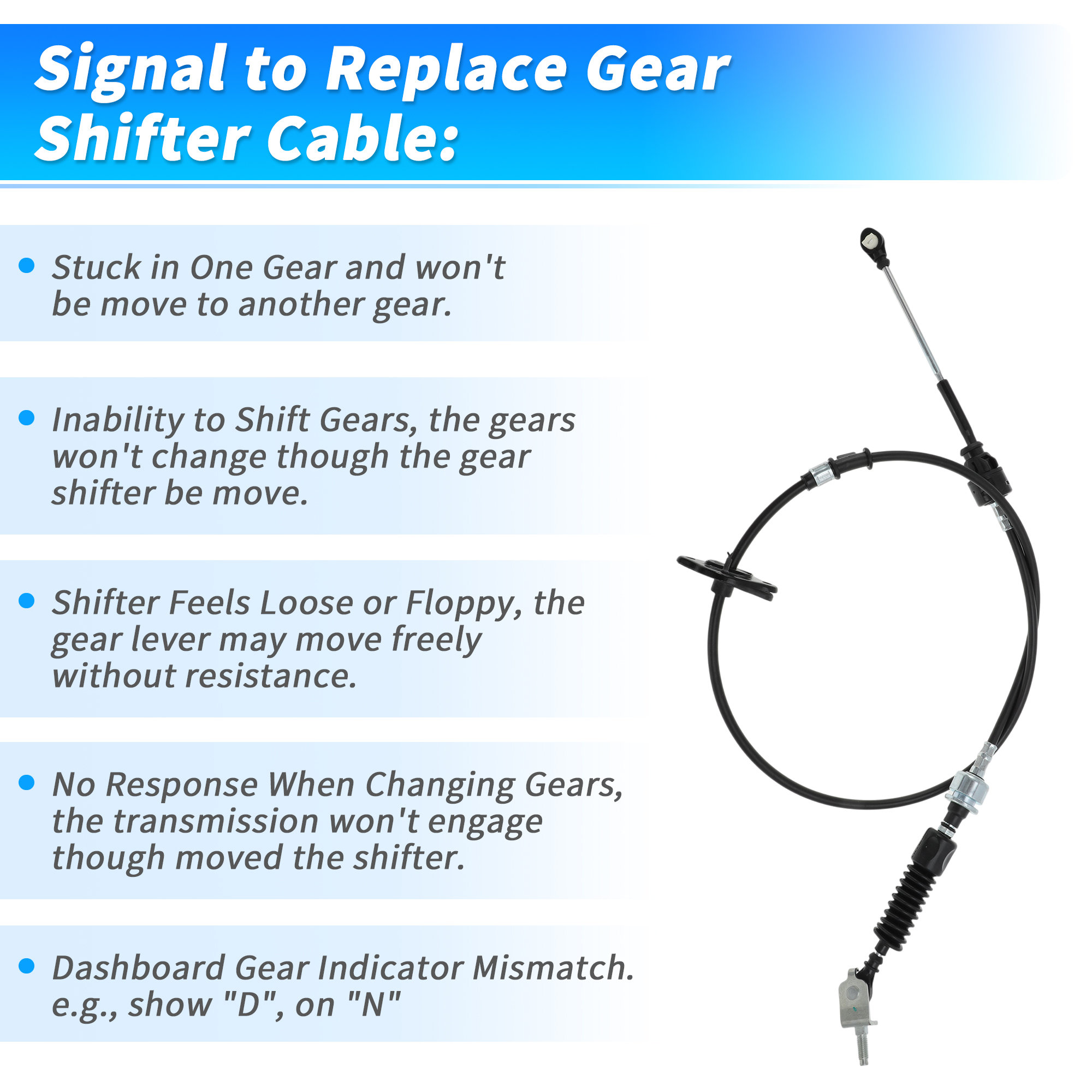 Unique Bargains Automatic Transmission Gear Shift Cable for Toyota Tundra 2000-2004