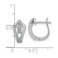 thumbnail image 2 of 925 Sterling Silver Rhodium Plated Polished Cubic Zirconia Hinged Hoop Earrings 13.1x13mm Wide 7.8mm Thick Hoop Earring, 2 of 2
