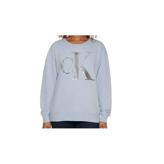 Calvin Klein Women's Crewneck Fleece Sweatshirt M Blue