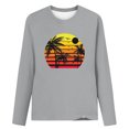 thumbnail image 5 of Clearance Clothes under $5.00 Fashion Women's Spring Printed Long Sleeves Round Neck Casual Tee Tops, 5 of 5