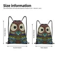 thumbnail image 4 of Kdxio Boho Owl Print Drawstring Backpack Bag,Waterproof Draw String Back Sack, Gym Drawstring Bags Swim Bag For Unisex, 4 of 9